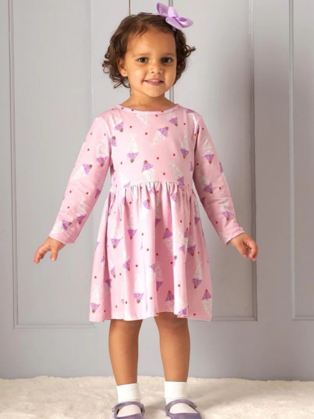 Rachel Riley Sundae Delight Ice Cream Print Dress